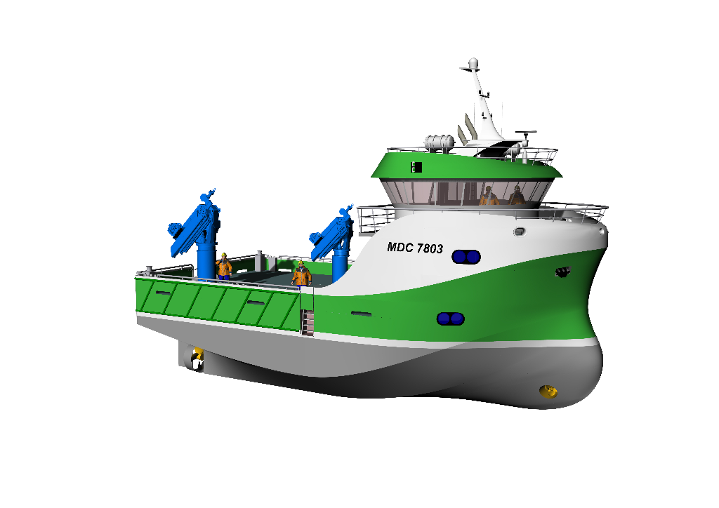 Fish farming service vessels, hybrid/electric powering