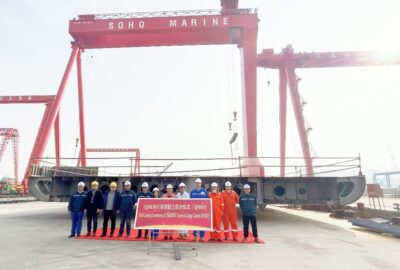 Keel-laying for the MDC 1309 Ecolution, Soho MHI SH007 for Arriva Shipping AS.