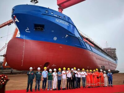 Launching of Soho MHI SH007 – “Norsund” – 1st vessel for Arriva Shipping AS